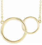 14K Yellow 20x14 mm Interlocking Circle 16-18" Necklace