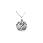 Sterling Silver 18mm Reversible St. Christopher/U.S. Army Medal Necklace