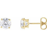 14K Yellow Gold 1 1/2 CTW Natural Diamond Earrings
