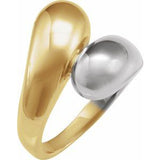 18K Yellow/White Gold Bypass Ring