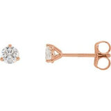 14K Rose Gold 1/5 CTW Natural Diamond Stud Earrings