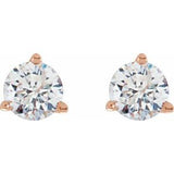 14K Rose Gold 1/5 CTW Natural Diamond Stud Earrings
