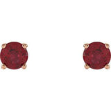 14K Rose Gold 4 mm Lab-Grown Ruby Earrings