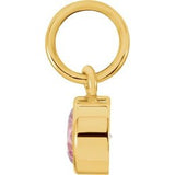 14K Yellow Gold Posh Mommy?? Imitation Pink Tourmaline Charm/Pendant