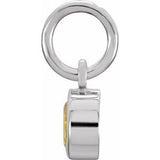 14K White Gold Posh Mommy?? Imitation Citrine Charm/Pendant