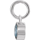 14K White Gold Posh Mommy?? Imitation Blue Zircon Charm/Pendant