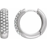 14K White Gold 1/3 CTW Natural Diamond Hoop Earrings