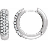 14K White Gold 1/2 CTW Natural Diamond Hoop Earrings