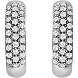 14K White Gold 1/2 CTW Natural Diamond Hoop Earrings