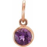 14K Rose Gold Posh Mommy?? Imitation Amethyst Charm/Pendant