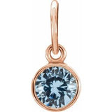 14K Rose Gold Posh Mommy?? Imitation Aquamarine Charm/Pendant