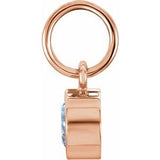 14K Rose Gold Posh Mommy?? Imitation Aquamarine Charm/Pendant