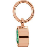 14K Rose Gold Posh Mommy?? Imitation Emerald Charm/Pendant