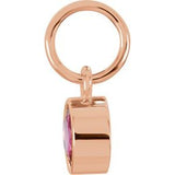 14K Rose Gold Posh Mommy?? Imitation Ruby Charm/Pendant