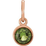 14K Rose Gold Posh Mommy?? Imitation Peridot Charm/Pendant