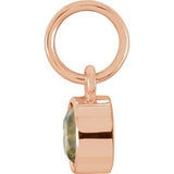 14K Rose Gold Posh Mommy?? Imitation Peridot Charm/Pendant