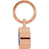 14K Rose Gold Posh Mommy?? Imitation Blue Sapphire Charm/Pendant