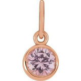 14K Rose Gold Posh Mommy?? Imitation Pink Tourmaline Charm/Pendant