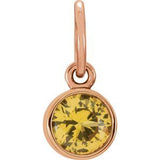 14K Rose Gold Posh Mommy?? Imitation Citrine Charm/Pendant