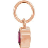14K Rose Gold Posh Mommy?? Imitation Mozambique Garnet Charm/Pendant