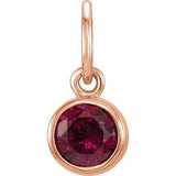 14K Rose Gold Posh Mommy?? Imitation Mozambique Garnet Charm/Pendant