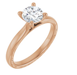 14K Rose Gold 6.5 mm Moissanite Solitaire Engagement Ring