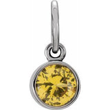 14K White Gold Posh Mommy?? Imitation Citrine Charm/Pendant