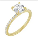 14K Yellow 6.5 mm Round Forever One™ Moissanite Solitaire