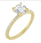 14K Yellow 6.5 mm Round Forever One™ Moissanite Solitaire