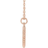 14K Rose Gold Engravable Beaded Disc 16-18" Necklace