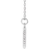 14K White Gold Engravable Beaded Disc 16-18" Necklace