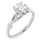 14K White Gold 6.5 mm Moissanite Solitaire Engagement Ring