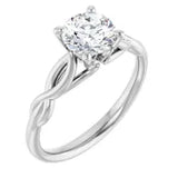 14K White Gold 6.5 mm Moissanite Solitaire Engagement Ring