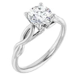 14K White Gold 6.5 mm Moissanite Solitaire Engagement Ring