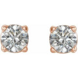 14K Rose Gold 1/5 CTW Natural Diamond Earrings