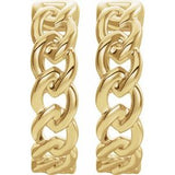 14K Yellow Gold Chain Link Hinged 19.6 mm Hoop Earrings