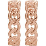 14K Rose Gold Chain Link Hinged 19.6 mm Hoop Earrings