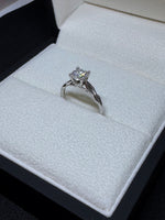 14K White Gold 6.5 mm Moissanite Solitaire Engagement Ring