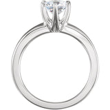 14K White Gold  6 prong solitaire Moissanite engagement ring (GHI-Near Colorless)