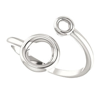 Sterling Silver Double Circle Bypass Ring