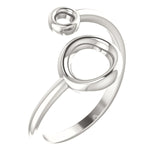 Sterling Silver Double Circle Bypass Ring