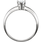 14K White Gold 10x5 mm (1ct) Marquise 6-Prong Solitaire Moissanite Engagement Ring (Colorless-DEF)