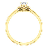 Pear Shape Moissanite 10K Yellow Gold Engagement Ring with Accent Diamonds (GHI Near Colorless)