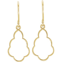 14K Gold Dangle Statement Earrings with French wire closure