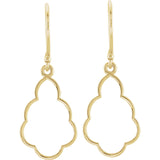 14K Gold Dangle Statement Earrings with French wire closure