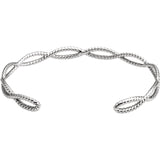 Sterling Silver Rope Cuff Bracelet