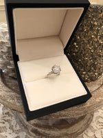 14K White Gold (Moissanite) Round Solitaire Ring GHI - Near Colorless