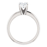 Moissanite Oval Solitaire 7x5mm (.75ct) 14K White Gold Engagement Ring (Colorless-DEF)