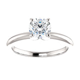 14K Gold Round Solitaire Moissanite Engagement Ring (Colorless- DEF)