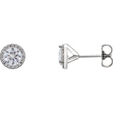 round halo style moissanite earrings